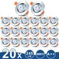 20er led Einbaustrahler Deckeneinbauleuchte Set Einbauleuchte Deckenleuchte Einbauspot Deckenspot 245LM Strahler Kaltweiß 3W - Tolletour