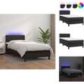 Vidaxl - Betten & Bettgestelle - Living Boxspringbett mit Matratze & led Schwarz 90x200 cm Kunstleder - Schwarz