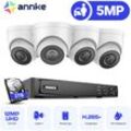 Annke - 5MP PoE Außen Überwachungskamera Set,4x5MP ip PoE Kamera mit Audio Nachtsicht Bewegungserkennung, 2TB