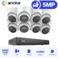 Annke - 5MP PoE Außen Überwachungskamera Set,8x5MP ip PoE Kamera mit Audio Nachtsicht Bewegungserkennung, 0TB