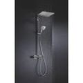 Grohe Rainshower Duschsystem 26649000 chrom, mit Aufputz-Thermostat, Duscharm 45cm schwenkbar