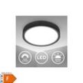 LED Deckenleuchte, schwarz matt, 1xLED-Platine/12W