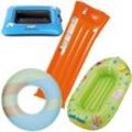 Wehncke - Kinder-Badeset (Schwimmring, Kinderboot, Luftmatratze) + Bestway Cooler Floatorange