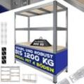 MASKO® Schwerlastregal Lagerregal Kellerregal 180x90x40cm, verstellbare Ablagen, MDF-Platten Regal aus Metall, Steckregal, Werkstattregal Stahlgestell Garage Werkbank