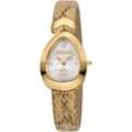 Quarzuhr JUST CAVALLI TIME "Signature Snake" Armbanduhren goldfarben (beige) Damen Armbanduhr, Damenuhr, Kristallsteine, Armband in Spangenform