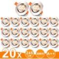 20er led Einbaustrahler Deckeneinbauleuchte Set Einbauleuchte Deckenleuchte Einbauspot Deckenspot IP20 245LM Strahler Warmweiß 3W - Swanew