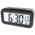 Cyslmuk - 1 Stück schwarzer digitaler Wecker, Morgenwecker, digitale Uhr, batteriebetrieben, leiser Wecker für Kinder und Erwachsene, großes