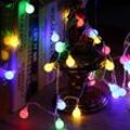 Weihnachtslichterkette für den Außenbereich, 10 m, 100 LEDs, Kugellichterkette mit Stecker, 8 Modi, wasserdichtes mehrfarbiges Licht für Innenräume,