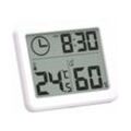 Cyslmuk - Digitales Innen-Hygrometer-Thermometer, Wetterstation, LCD-Wecker, c/f, umschaltbare Temperatur, Luftfeuchtigkeitsmesser, Wandhalterung und