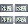 4er-Pack Mini-Digital-Temperatur-Feuchtigkeitsmessgeräte, Innenthermometer, Hygrometer, LCD-Anzeige Fahrenheit (℉) für Reptilienbecken, Gläser,