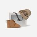 UGG® Neumel Bootie & UGG® Beanie für Babys in Brown, Größe 16, Leder