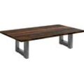 Couchtisch MÄUSBACHER, grau (graphit, texas oak, graphit, texas oak), B:140cm H:47cm T:70cm, Tische, Couchtisch Eckige Couchtische Holz-Couchtische, U-Gestell