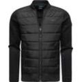 Steppjacke RAGWEAR "Hallmar", Herren, Gr. M (50), schwarz, Obermaterial: 100% Polyester, Obermaterial Ärmel: 100% Polyester Innenfutter: 100% Polyester, Wattierung: 100% Polyester, casual, gerade hüftbedeckend, hoch geschlossener Ausschnitt, Langarm Ärmel ohne Ärmelschlitz Rippbündchen, Jacken, Coole Herren Übergangsjacke mit weichen Ripp-Ärmeln