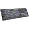 Logitech MX Mechanical (Tacticle Quiet) Bluetooth®, Funk Tastatur Deutsch, QWERTZ Graphit Abnehmbares Kabel, Beleuchtet, Wiederaufladbar