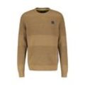 Strickpullover LERROS "LERROS Herren Pullover in Strukturstrickqualität" Gr. M, beige (bold camel) Herren Pullover