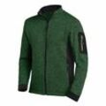 FHB CHRISTOPH Strick-Fleece-Jacke, grün-schwarz, Gr. S