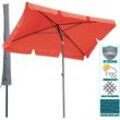 Quick-star - Balkon Sonnenschirm 200x125cm Balkonschirm Rechteckig Knickbar Terra / Rotorange ral 2001 Gartenschirm uv 50 mit Schutzhülle