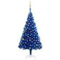 Künstlicher Weihnachtsbaum Beleuchtung & Kugeln Blau 180 cm Vidaxl