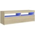 TV-Schrank mit LED-Leuchten Sonoma-Eiche 120x35x40 cm Vidaxl