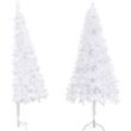 Vidaxl - Künstlicher Eck-Weihnachtsbaum Weiß 210 cm pvc