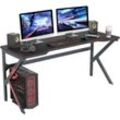 Soges - Gaming Tisch Schreibtisch 160 cm pc Gamer Schreibtisch Großer schwarzer Computertisch für Spielraum Büro Zuhause mit vollem