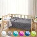 wometo Kinder Microfaser Steppbett im Wende-Design 135x200 – OEKO-TEX grau und hellgrau kochfest 95° Leichtsteppbett Krabbeldecke / ohne Bezug