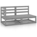 Vidaxl - 2-tlg. Garten-Lounge-Set Grau Kiefer Massivholz