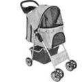 Haustier-Buggy Hund/Katze Klappbarer Reisewagen Grau Vidaxl