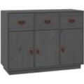 Vidaxl - Sideboard Grau 100x40x75 cm Massivholz Kiefer