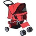 Pawhut - Hundewagen Hundebuggy Pet Hunde Buggy Stroller Jogger Anhänger Rot