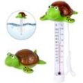 Memkey - Schwimmbad-Thermometer mit Schwimmring, schwimmendes Thermometer, schwimmende Pool-Thermometer, Wasserthermometer in Cartoon-Tierform mit