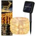 TolleTour 32 m Solar Lichterkette Lichtschlauch led Lichterkette 8 Lichtmodi Party Garten Innen Außen Deko Weihnachtsbeleuchtung - Warmweiß