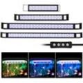 Hengda - vingo led Aquarium Lampe 3 Lichtmodi Tank Leuchte Versenkbare Aquarien Beleuchtung mit Timer,35-50cm,10W