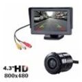 Hd 1080P Rückfahrkamera, 4,3-Zoll-Bildschirm, Armaturenbrett-Monitor, Parksystem-Set für Auto, Camping, lkw, Wohnwagen, wasserdichte Nachtsicht