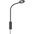 Wandleuchte Wandlampe Schlafzimmerlampe led Leseleuchte Flexo-Arm Schwarz h 50cm