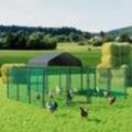 Bingo Paw - xl Hühnerstall mit Dach Hühnerhaus 10㎡ Hühnerkäfig Hühnergehege Kleintierstall diy Futtertür 4mx3mx1.5m