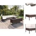 Gartenmöbel-Sets - Living 10-tlg. Garten-Lounge-Set mit Auflagen Poly Rattan Braun - Braun