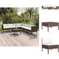 Gartenmöbel-Sets - Living 8-tlg. Garten-Lounge-Set mit Auflagen Poly Rattan Braun