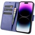 2in1 Leder Flip Cover iPhone 14 Pro Max Anti-RFID Wallet Case Helllila