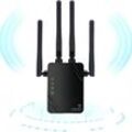 Sjqka - WLAN-Repeater, 2024 neuer WLAN-Verstärker, 1200 Mbit/s WLAN-Booster, Dualband 5 GHz und 2,4 GHz WLAN-Booster, Repeater/Router/AP-Modus, 4