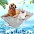 70 x 55 cm) Kühlmatte für Hunde und Katzen – selbstkühlend für den Sommer – waschbar – wasserdichte Kühlunterlage – rutschfest – bequem – Grau