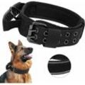 Verbessertes taktisches Hundehalsband mit Kontrollgriff, verstellbares, gepolstertes Halsband (xl, Schwarz)