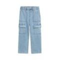 TOM TAILOR Jungen Baggy Cargo Jeans, blau, Uni, Gr. 110