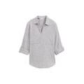 TOM TAILOR Damen Bluse mit Brusttaschen, grau, Uni, Gr. 36