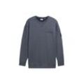 TOM TAILOR Herren Plus - Sweatshirt mit Logo-Details, blau, Melange Optik, Gr. 4XL