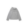 TOM TAILOR Damen Sweatshirt mit asymmetrischem Kragen, grau, Meliert, Gr. XXL