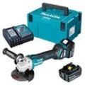 makita DGA513RTJ Akku-Winkelschleifer-Set 18,0 V, mit 2 Akkus