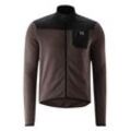 Radtrikot GONSO "Adventure Jersey Fleece M" Gr. L, braun (dunkelbraun), Herren, 100% recyceltes Polyester, Trikots, Herren Fahrradtrikot langarm, weiches Fleece-Material, Full-Zip Trikot