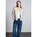 Blouson STREET ONE Gr. 38, beige (smooth sand beige), Damen, Satin, Obermaterial: 100% Viskose, unifarben, Jacken, mit Taschen, Topseller