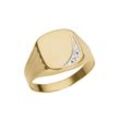 Siegelring FIRETTI "Schmuck Geschenk Gold 333 Herrenring Goldring" Gr. 19, gold (gelbgoldfarben, weißgoldfarben), Fingerringe, Herren, 19, 0,01 ct P2 = erkennbare Einschlüsse, Gelbgold 333-Diamanten, 3mm, Gelbgold 333, Diamanten, mit Diamant